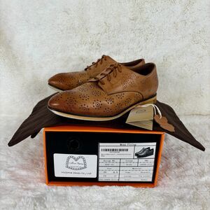 Mona Flying Brown Leather Lace-Up Brogue Wingtip Derby Shoes Women's US Size 6.5